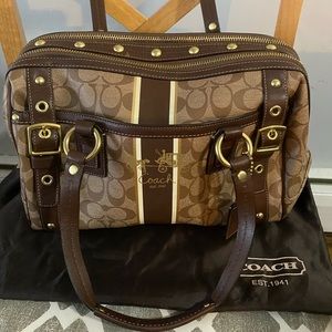 Coach XL Heritage Striped Satchel 🤩